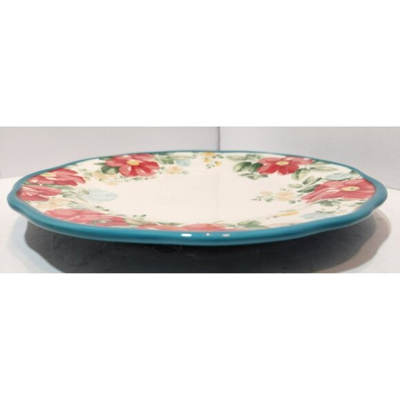 Pioneer Woman Vintage Floral Teal Replacement Stoneware Dinner Plate 10 1/2" - Picture 6 of 7